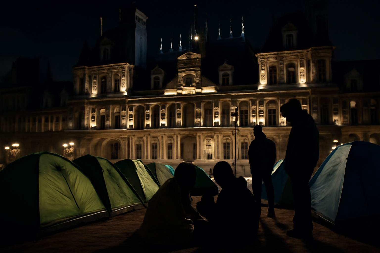 plus de 250 migrants se rassemblent devant la mairie du 11ème arrondissement de paris, exprimant leur détresse et appelant à des solutions de logement. un cri du cœur pour des familles en difficulté face à une crise humanitaire grandissante.
