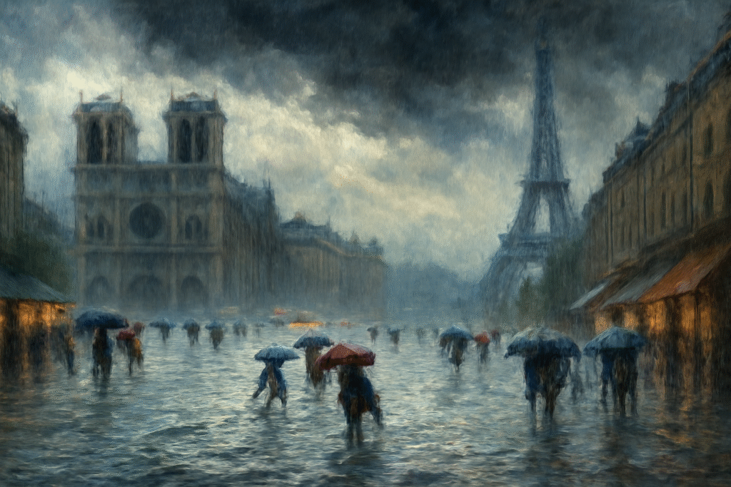 découvrez des œuvres impressionnistes fascinantes représentant le déluge à paris. plongez dans un univers artistique où la lumière et les couleurs capturent la beauté tragique de l'eau. laissez-vous emporter par ces images évocatrices qui retracent une scène intemporelle.