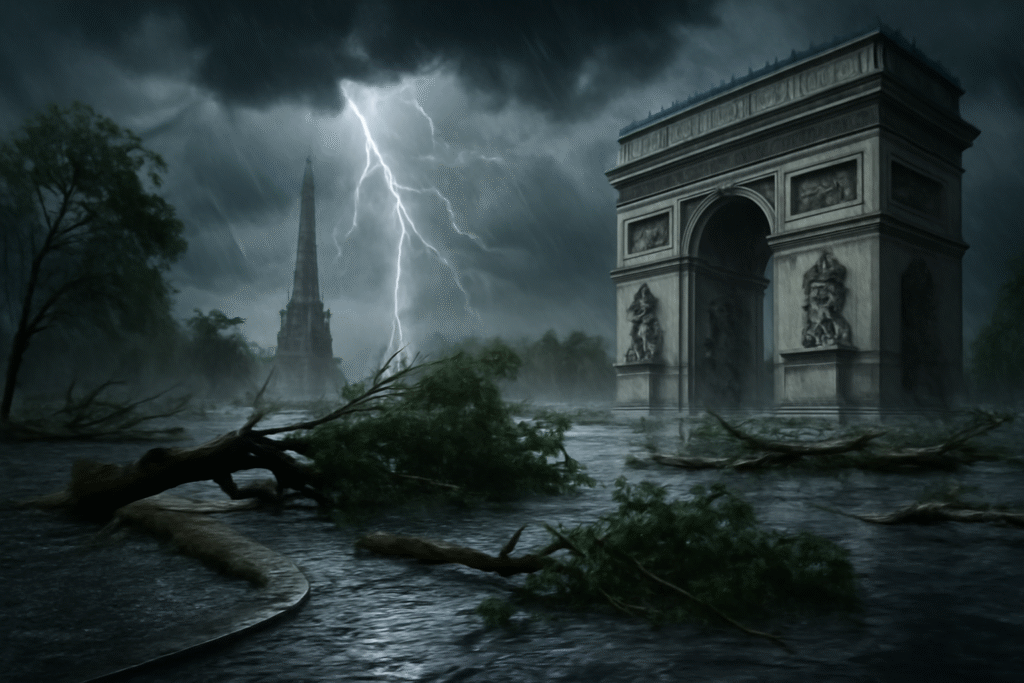 découvrez l'ampleur des orages violents qui ont touché paris, causant des rafales impressionnantes, des arbres déracinés et des rues complètement submergées. témoignages et images révèlent les ravages dévastateurs sur la capitale.