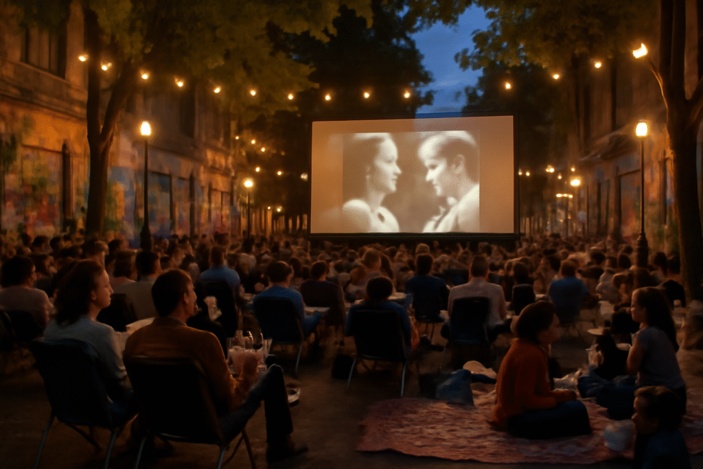 découvrez l'univers magique du cinéma en plein air, une expérience immersive unique qui transforme vos rues en véritables salles de projection sous les étoiles. profitez d'une soirée d'été inoubliable avec vos amis et votre famille, en savourant des films incontournables dans une ambiance festive et conviviale.