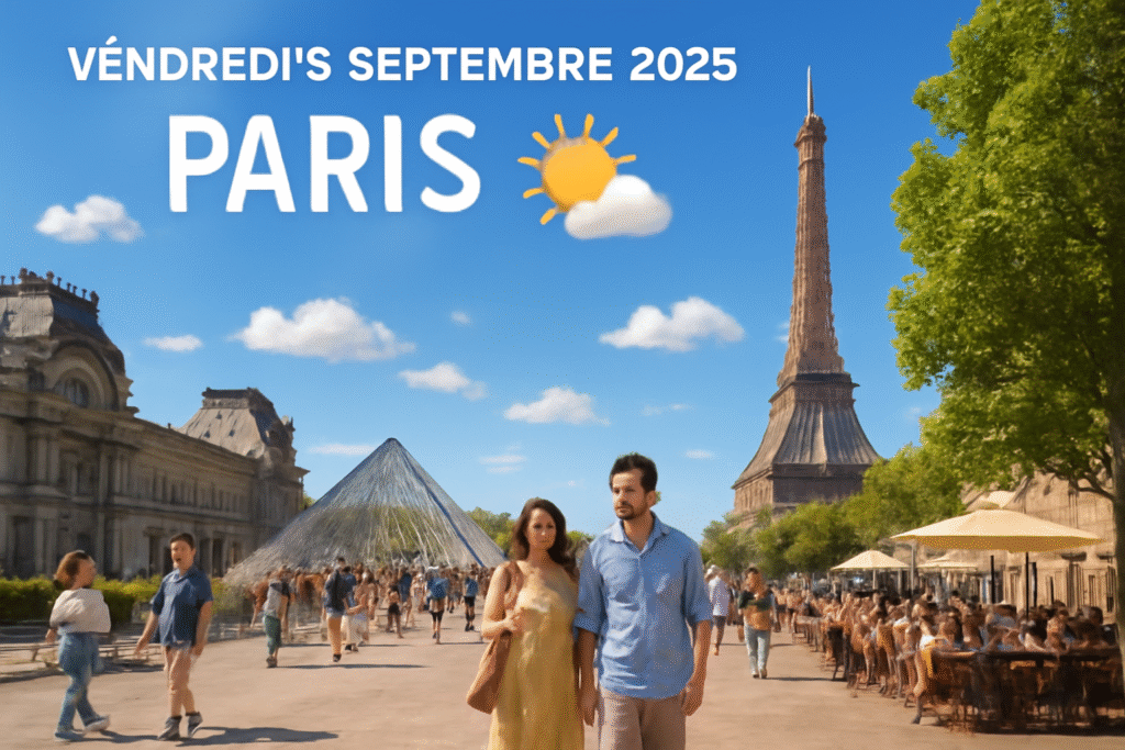 découvrez la météo détaillée à paris pour le vendredi 5 septembre 2025 : prévisions heure par heure, températures, pluie, vent et conditions dans les environs de la capitale.